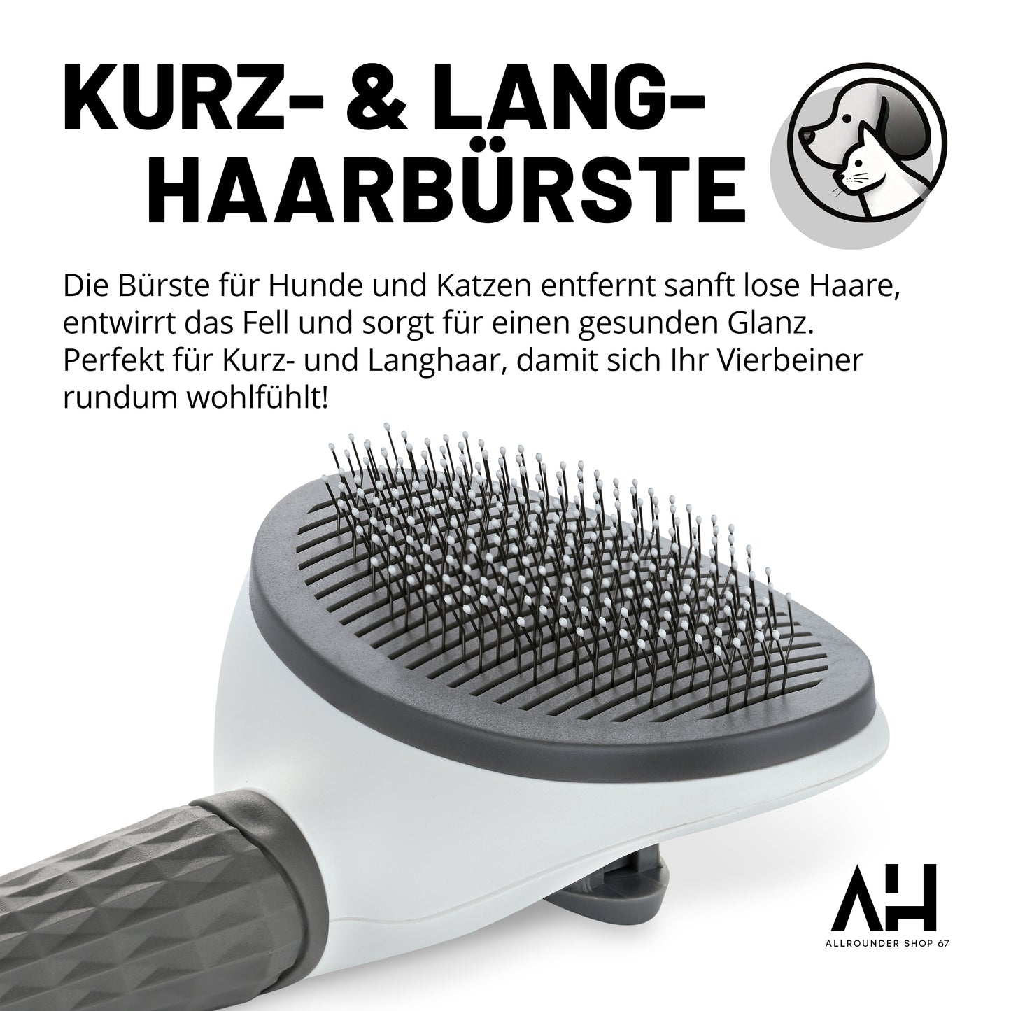 Hunde- und Katzenbürste, Selbstreinigend