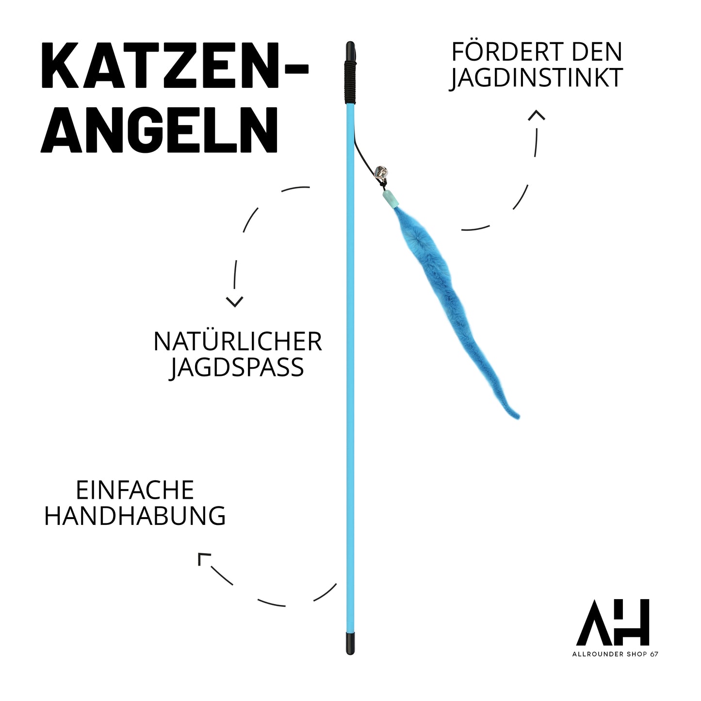 Katzenspielzeug mit Feder und Glocke