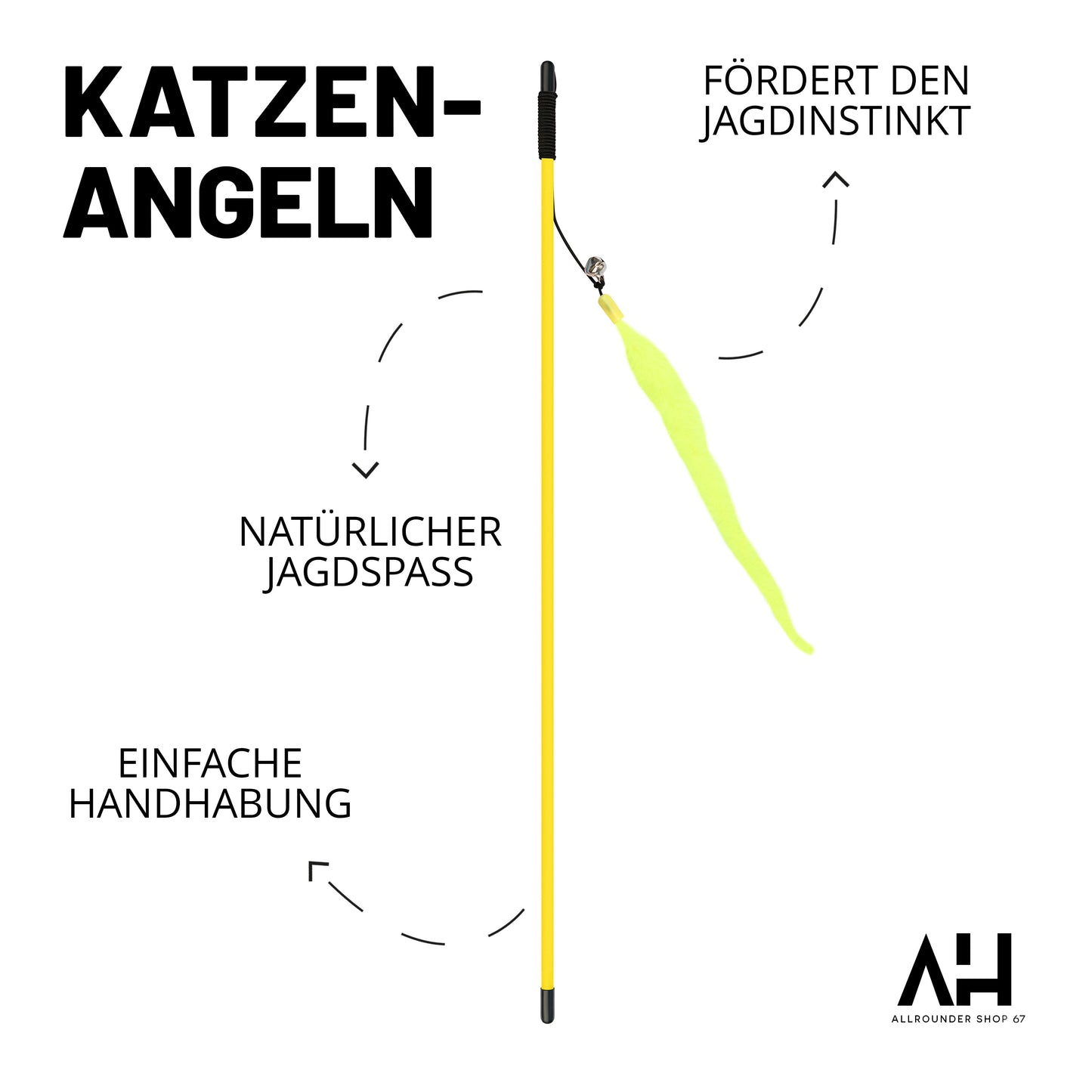 Katzenspielzeug mit Feder und Glocke