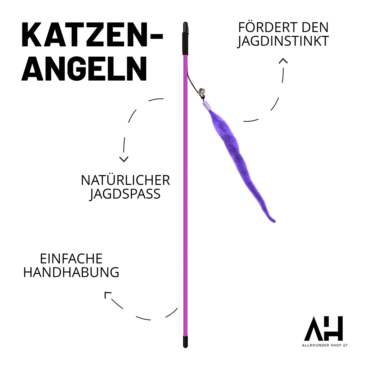 Katzenspielzeug mit Feder und Glocke
