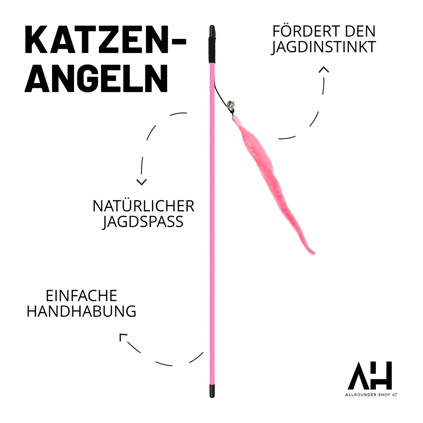 Katzenspielzeug mit Feder und Glocke